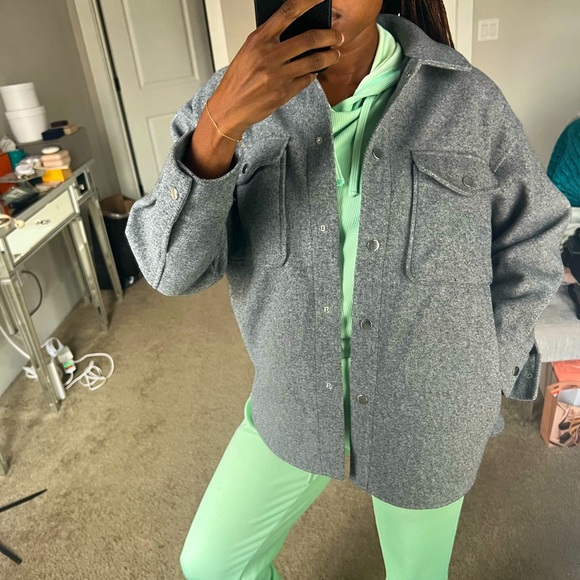 Zara soft grey shirt jacket - Picture 3 of 12